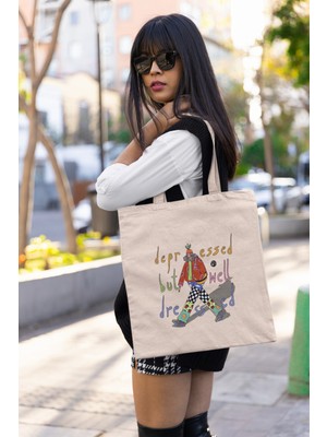 Giftora Depressed Baskılı Bez Çanta