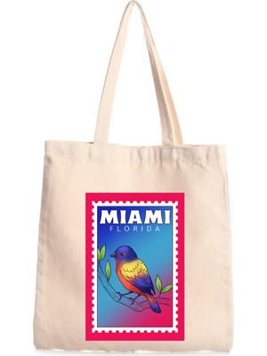 Giftora Miami Baskılı Kanvas Çanta