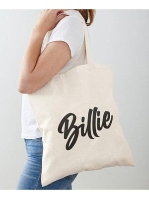 Giftora Bilie Eilish Baskılı Ham Bez Omuz Çantası