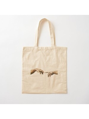 Giftora Adem'in Eli Tanrı'nın Eli Baskılı Bez Omuz