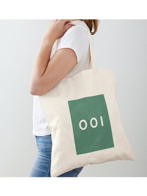 Giftora Squid Games 001 Numara Tasarımlı Ham Bez Omuz Çantası