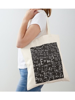 Giftora Albert Einstein Formülü Baskılı Ham Bez