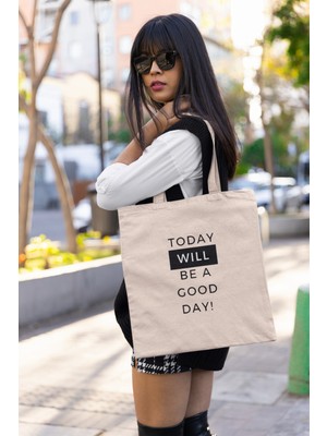 Giftora Good Day Baskılı Bez Çanta