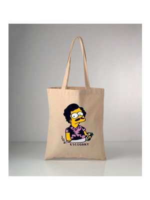 Giftora Komik Mizah-14 Escobart Baskılı Ham Bez Çanta 35X40 cm