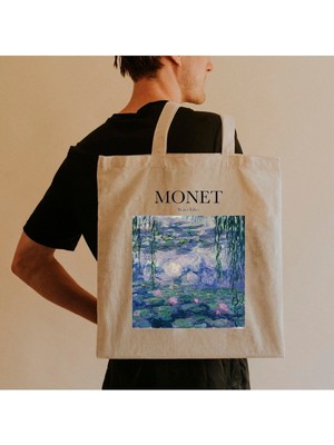 Giftora Claude Monet Water Lilies Bez Çanta