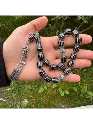 Tesbih Reyonu Yarma Efe Işlemeli Oltu Taşı Tesbih