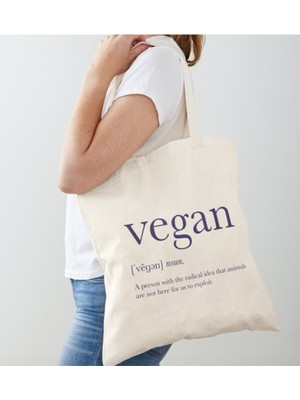 Giftora Vegan Anlamlı Ham Bez Omuz Çantası