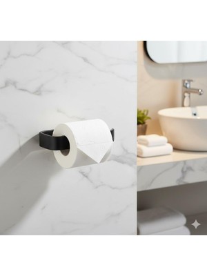 UG Home Siyah Lamalı Açık Tuvalet Kağıtlığı Yapışkanlı