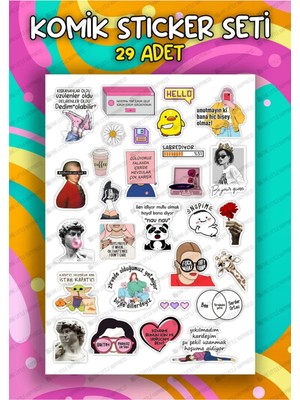 One Little Happiness Komik Sticker Seti- Planner Ajanda Bullet Journal Laptop Etiket Seti
