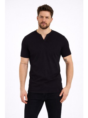 Uomo Park 2124 Henley Tişört Basic Casual T shirt