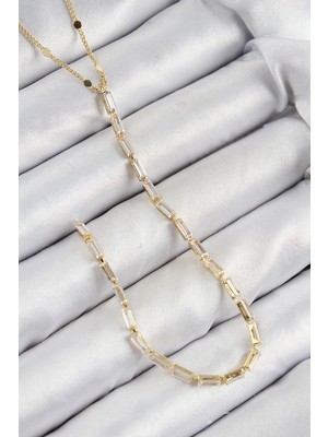 Pirinç Zirkon Taşlı Model Gold Renk Y Kolye EB-53-VICE/(1395) 0878