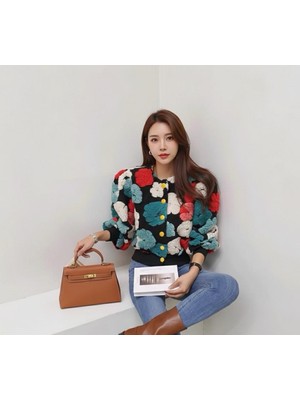 Rabiossa Kadın Çiçekli Tasarım Hırka Bluz