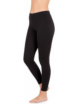 ByDon Pamuklu Penye Tayt Siyah Günlük Esnek Yapılı Kumaş