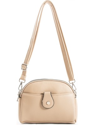 Morpelikan Kadın Suni Deri Ayarlanabilir Çapraz Askılı 4 Bölmeli Mıknatıs Toka Detaylı  Omuz Çantası