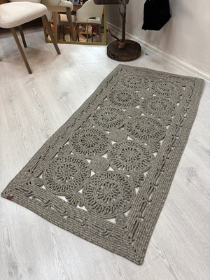 MaVaux Dune Natural Hasır Jüt Kilim El Dokuması Şık Tasarım Salon Yatak Odası Koridor Kullanıma Uygun