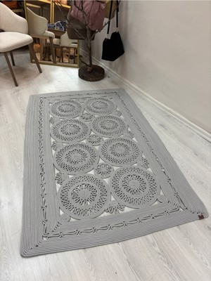 MaVaux Dune Natural Hasır Jüt Kilim El Dokuması Şık Tasarım Salon Yatak Odası Koridor Kullanıma Uygun