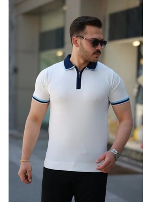 Marsilyan- Erkek Renkli Yaka Kısa Kollu Tişört