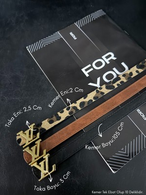 Fiori 3'lü Yazı Tokalı Ince Kadın Kemeri, Ceket Kemeri, Gömlek Kemeri, Elbise Kemeri