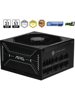 MSI Msı Mag A850GLS Pcıe5 Siyah 850W 80+ Gold Full Modüler Power Supply