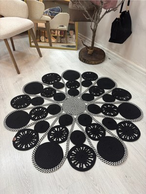 MaVaux Elora Doğal Hasır Jüt Kilim El Dokuması Özel Tasarım Salon Yatak Odası Koridor Kullanıma Uygun