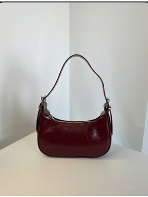 Addy Luna Burgundy Baget Minimal Bordo Omuz ve El Çantası