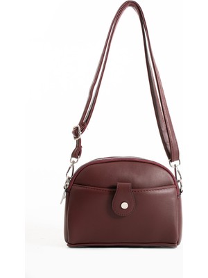 Morpelikan Kadın Suni Deri Ayarlanabilir Çapraz Askılı 4 Bölmeli Mıknatıs Toka Detaylı  Omuz Çantası