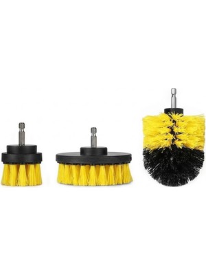 Lokiboo Matkap Ucuna Takılan Temizlik Fırçası Seti 3'lü Sarı Siyah