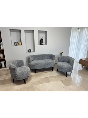 Azra Mobilya Sydney Modern Koltuk Takımı | Modern Iskandinav Tarzı | Welsoft Yumuşak Kumaş | Kırçıllı