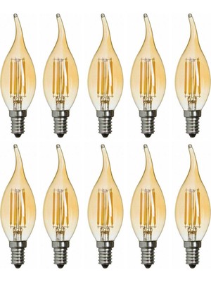 Orbus Rustik Kıvrık Ta3 4W E14 Amber LED Ampul 300LM (10’lu Paket)