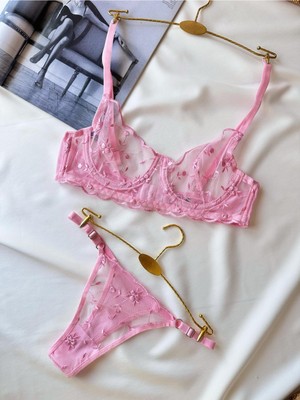 Ht Sağlık Çiçekli Sütyen Takımı Bralet Set