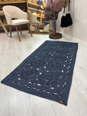 MaVaux Dune Natural Hasır Jüt Kilim El Dokuması Şık Tasarım Salon Yatak Odası Koridor Kullanıma Uygun