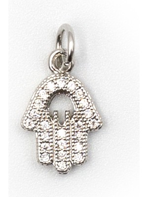 Sose Moda Fatma Ana Eli Xuping Kolye Ucu Gümüş – Zirkon Mıhlama, Alerji Karşıtı, 1.8 cm