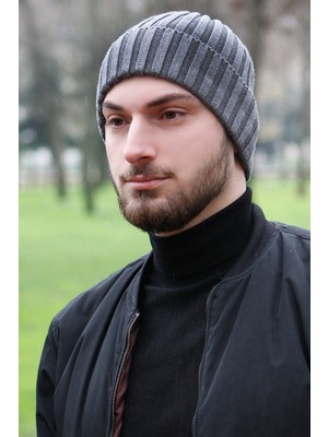 Bay Şapkacı Antrasit Bere 7562