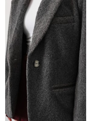 Salome Butik Kadın Yumuşak Sakallı Kaşe Ceket