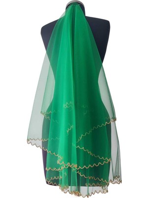 Moda Nur Modanur,duvak,gelin Duvak,gelin Kına Duvak,yüz Örtüsü,yeşil Duvak