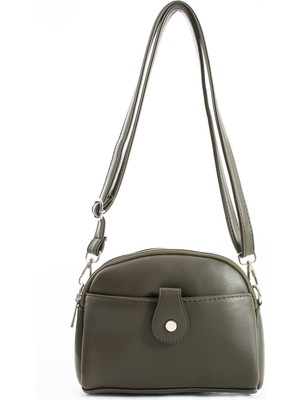 Morpelikan Kadın Suni Deri Ayarlanabilir Çapraz Askılı 4 Bölmeli Mıknatıs Toka Detaylı Omuz Çantası