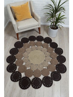 MaVaux Ravon Doğal Hasır Jüt Kilim El Dokuması Salon Yatak Odası Koridor Kullanıma Uygun