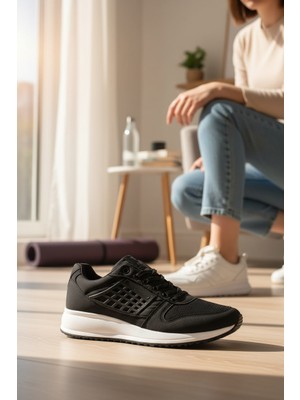Enoch Erkek Günlük Spor Ayakkabı Modern Kafes Desenli Sneaker Fileli Rahat Yürüyüş Modeli
