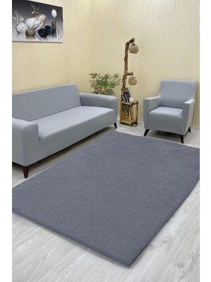 Düz Model Welsoft Halı Örtüsü Koyu Gri Renk - 160 x 230