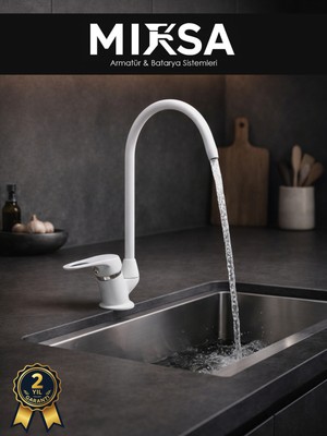Mixsa Lüx Beyaz Aç Kapa Arıtma Musluğu Bataryası