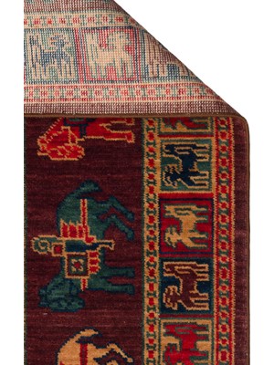 Akbel Halı Kadim Kdm 08 Violet - Yün El Dokuması Etnik Anadolu Motifli Salon ve Oturma Odası Halısı