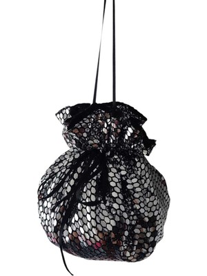 Moda Nur Gelin Kına Takı Kesesi, Takı Çantası , Siyah Renk, Gelin Takı Kesesi