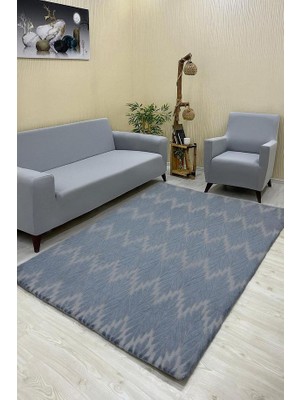 Yaprak Model Welsoft Halı Örtüsü Koyu Gri Renk - 160 x 230