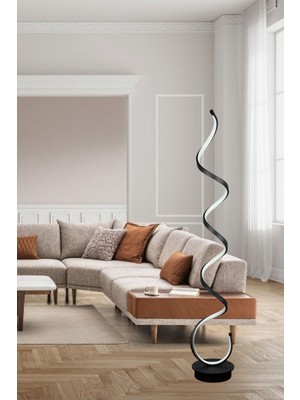 Lara Lambader Siyah Renk Modern Tasarım Gün Işığı LED Salon - Yatak Odası LED Lambader