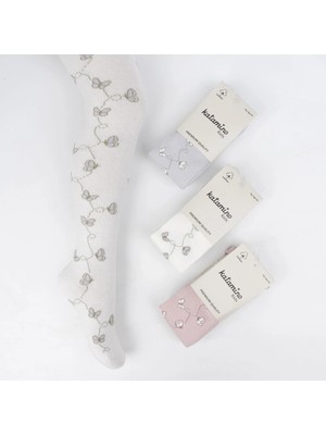 Ugly Duck Kelebek Detaylı Kız Külotlu Çorap - Ekru