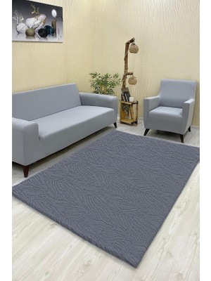 Zebra Model Welsoft Halı Örtüsü Koyu Gri Renk - 160 x 230