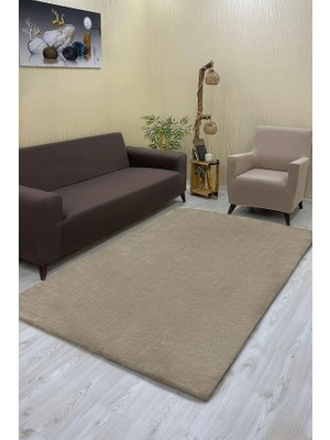 Düz Model Welsoft Halı Örtüsü Vizon Renk - 160 x 230