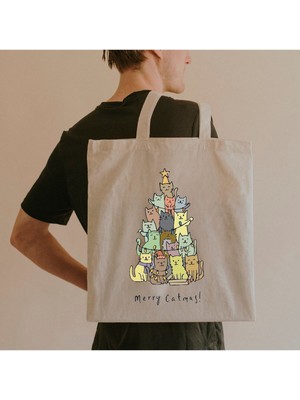 Giftora Mutlu Yıllar Kedili Bez Çanta