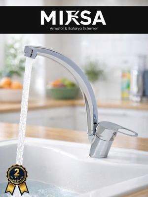 Mixsa Mix Kuğu Mutfak Eviye Bataryası Çeşmesi Musluğu Çift Su Girişli