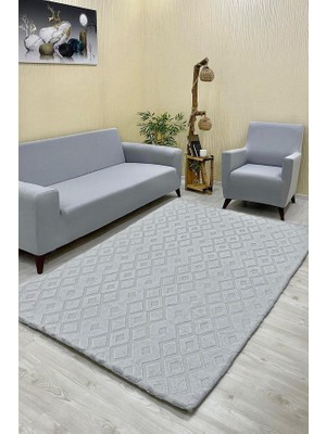 Karnaval Model Welsoft Halı Örtüsü Açık Gri Renk - 160 x 230